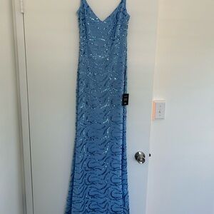 Lulu's Light Blue Sequin Dress